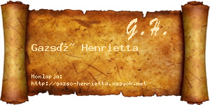 Gazsó Henrietta névjegykártya