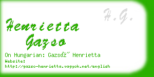 henrietta gazso business card